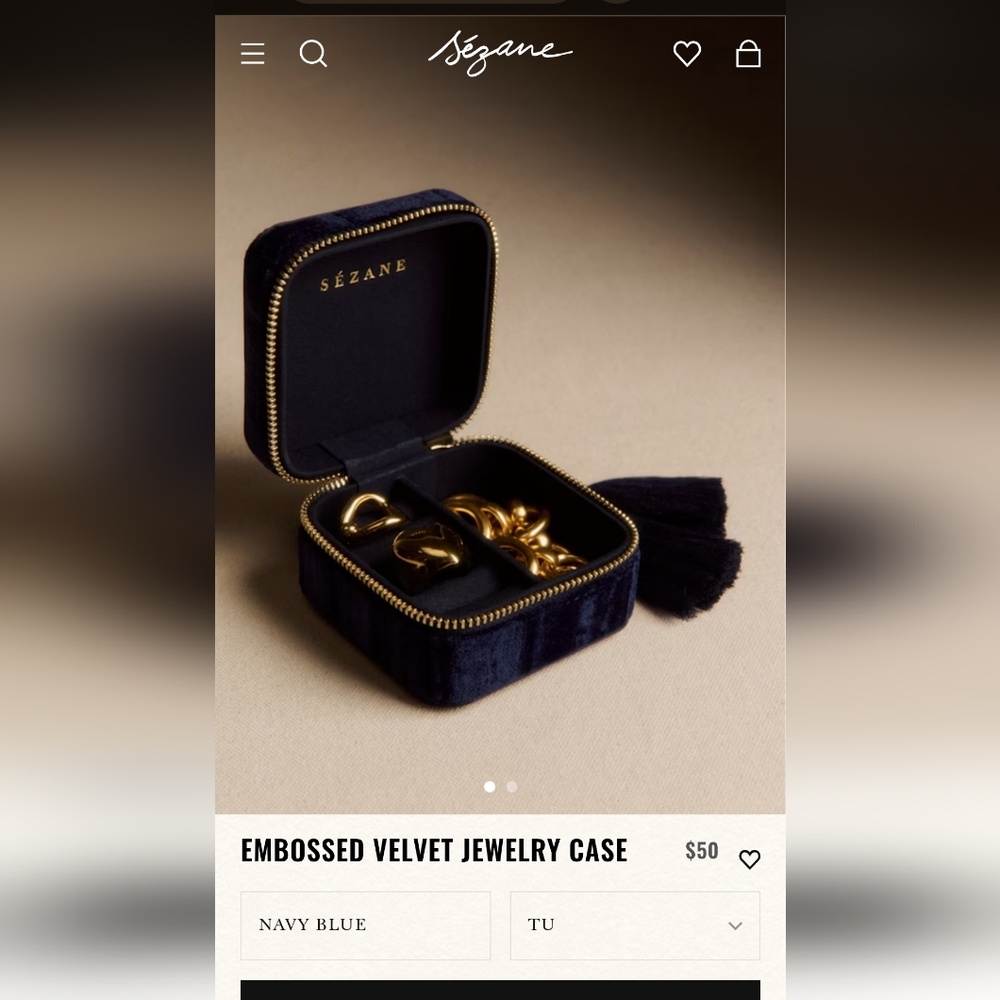 Unused Sezane Velvet Jewelry Box
